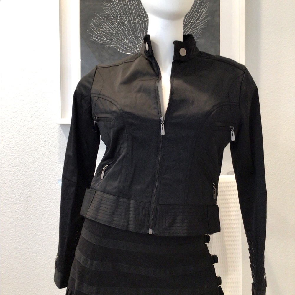 Cropped zip front jacket